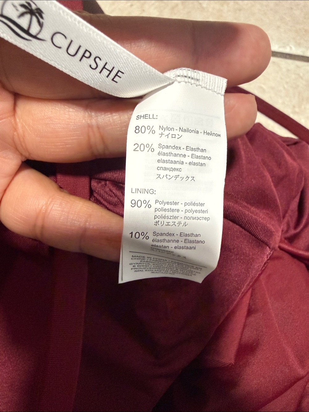 Cupshe Plum Red One-Piece Swimsuit size XL - Picture 4 of 4